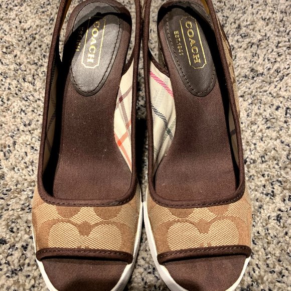 Coach Wedge Open Toe Heels - Picture 1 of 2